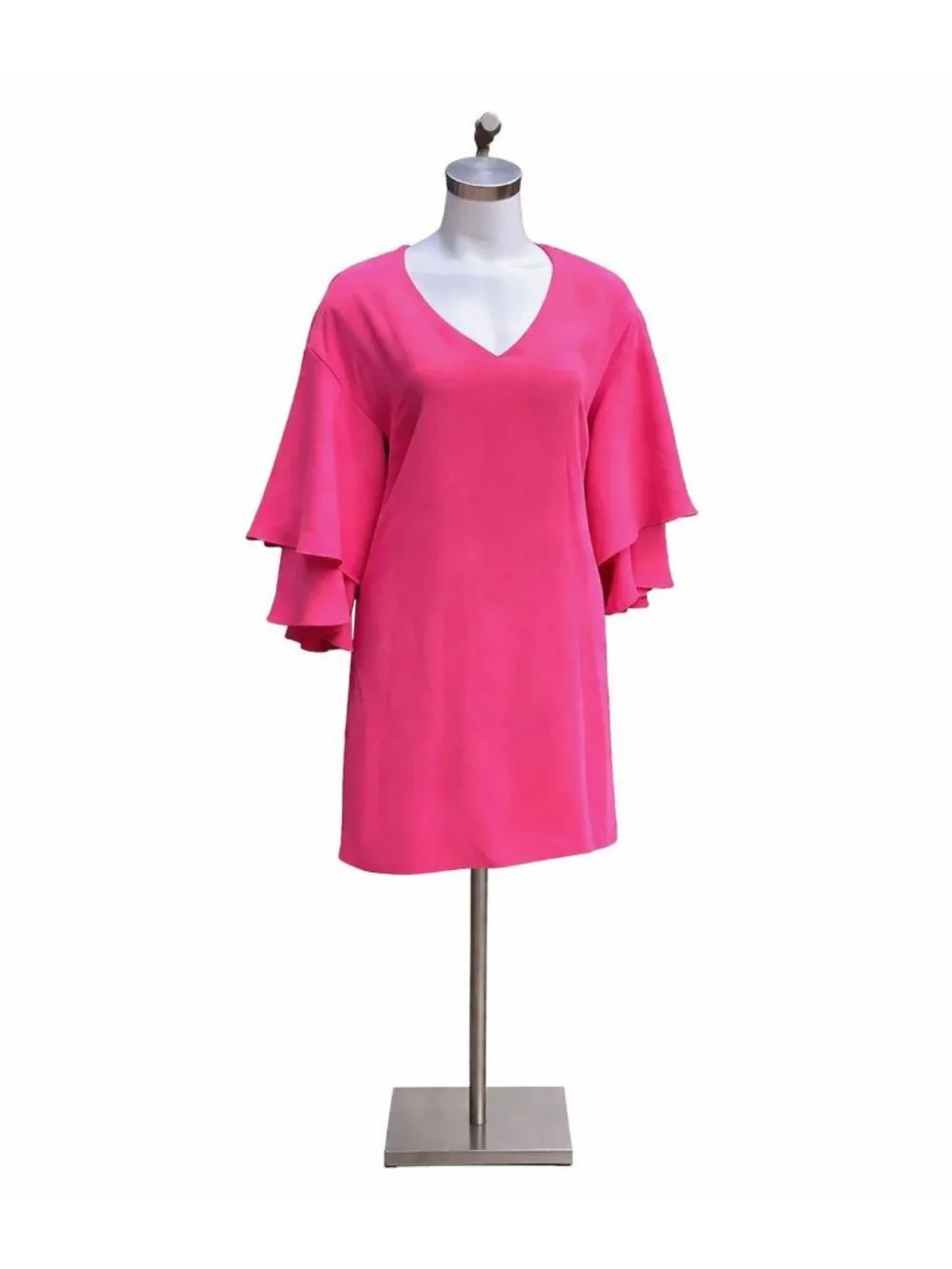 New Laundry By Shelli Segal Pink Dress Size 6 Bell Sleeve V Neck NWT Shift - Picture 4 of 8